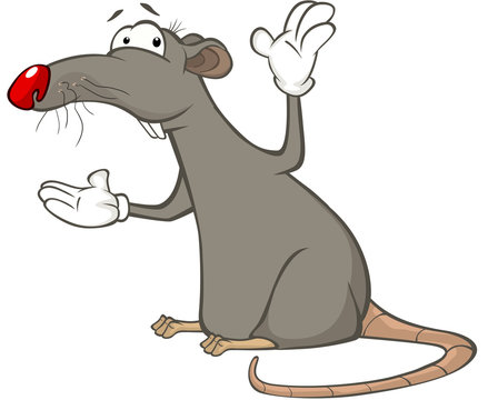 Illustration of a Cute Rat. Cartoon Character
