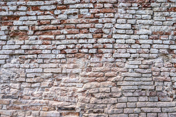 Old red brick wall texture background