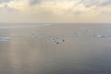 View of frozen Gulf of Finland in wiinter. Saint Petersburg, Russia