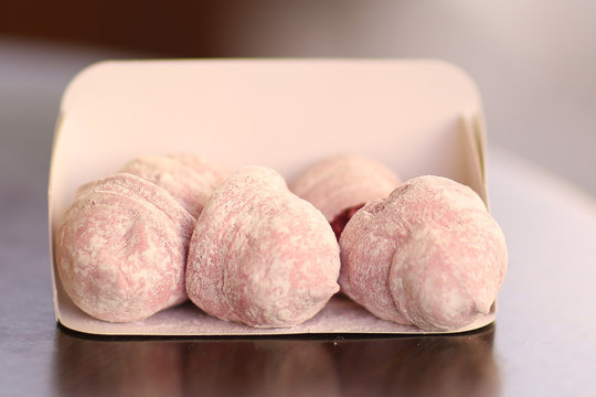 friut blueberry zefir dessert close up photo in carton pack