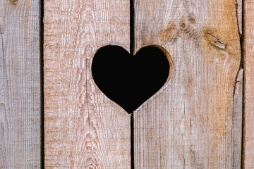 Heart in a wooden board