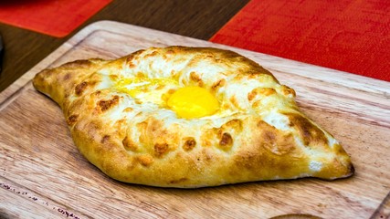 Adjarian Khachapuri with egg and cheese, Sochi