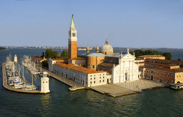 Venice, Italy, The Island Of San Giorgio Maggiore. The main attraction of the island is the Cathedral of San Giorgio Maggiore.