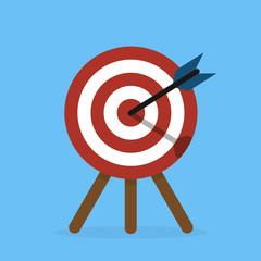 Target icon. Target with an arrow flat icon concept vector