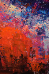 red and blue oil paint  background