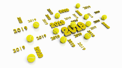 Lots of Tennis 2019 Designs with several Balls