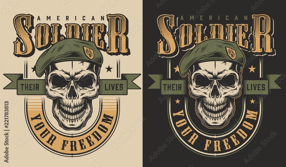 Poster skull t-shirt print concept