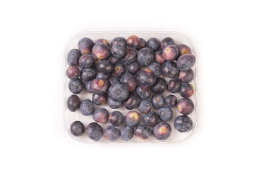 square and bunch ofDelicious organic ripe blueberry
