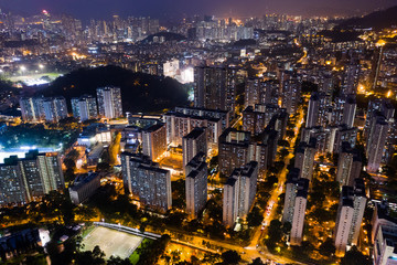 Obraz premium Hong Kong urban city at night