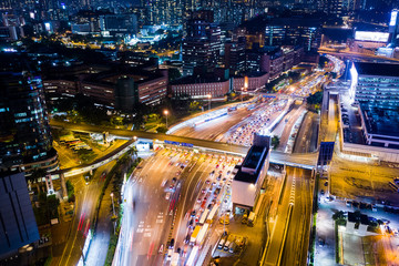 Aerial view of Hong Kong traffic