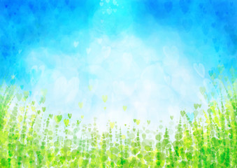 abstract background with grass and flowers