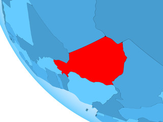 Fototapeta premium Niger on blue political globe