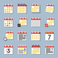 Obraz premium calendar icon, flat design in various type