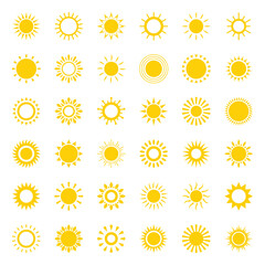 sun with ray of light, geometric icon - 221787259
