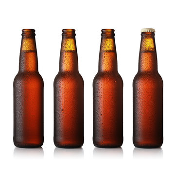 beer on a white
