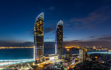 xiamen skyline at night