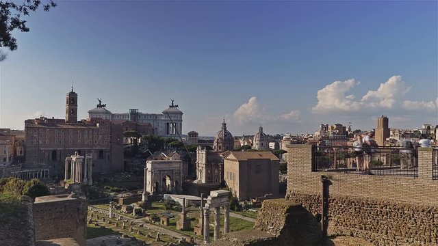 Time lapse. Ruins Of The Roman Forum, Rome, Italy.