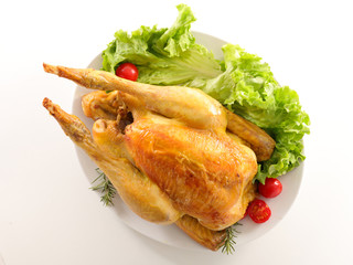 roasted chicken and salad