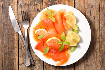 smoked salmon and lemon