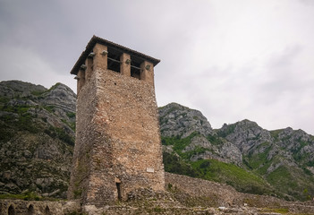 Landscape with ruins of Kruje castle, Albania