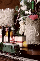 Winter decorate dark lantern holiday snow fairy