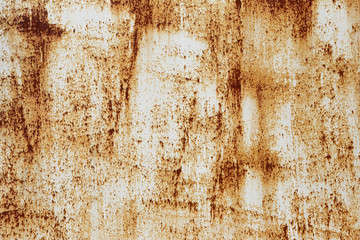 Rusty texture. Painted metal surface is covered with corrosion.