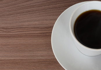 Coffee in a white cup closeup