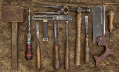 Old Woodwork Tools Background