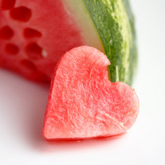 Watermelon photo. Heart  form.