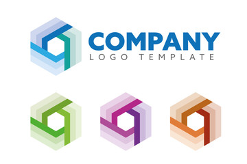 Vector company logo template with cube symbol