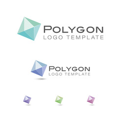 Naklejka premium Company vector logo template with abstract polygon
