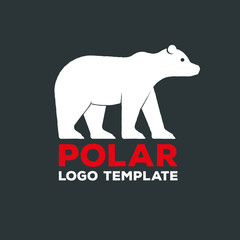 Logo template with polar bear silhouette