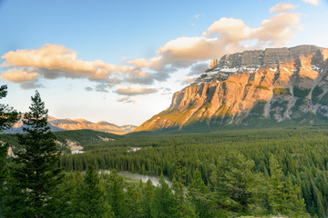 Sunset over  Mount Rundle in Banff National Park, Alberta, Canada