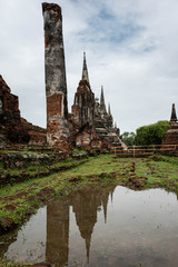 Fototapeta premium The pagoda in Ayutthaya Historical Park.
