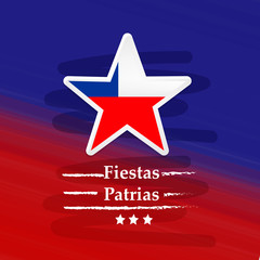 illustration of elements of Chile's National Independence Day Fiestas Patrias background