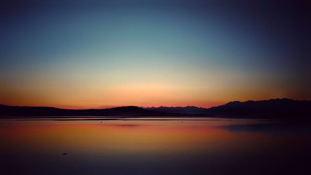 sunset on the lake