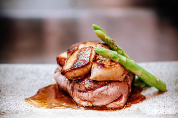 Fillet mignon steak with Foie Gras Teppanyaki dining style © PixHound