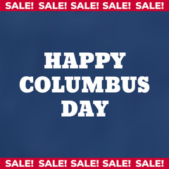 Columbus Day United States national holiday with Columbus ship. Happy Columbus Day vector illustration
