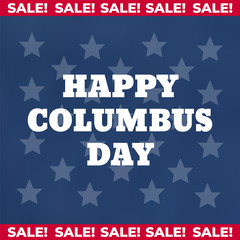 USA Columbus Day celebrate banner with Columbus Ship. Lettering text Happy Columbus Day