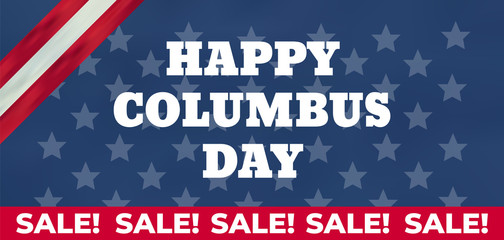 Columbus Day United States national holiday with Columbus ship. Happy Columbus Day vector illustration