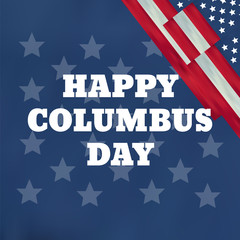 Columbus Day United States national holiday with Columbus ship. Happy Columbus Day vector illustration