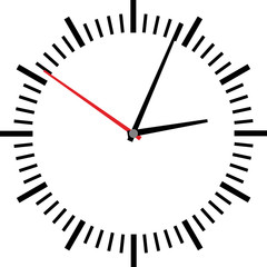 Vector illustration of clock face on white background.