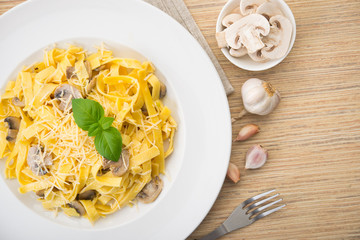 italian mushroom pasta with cheese