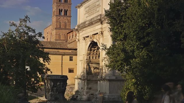 Time lapse. Ruins Of The Roman Forum, Rome, Italy.