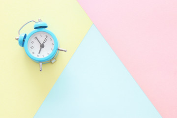 Abstract pastel colored paper texture. Minimal geometric shapes and lines. trendy design concept. vintage clock