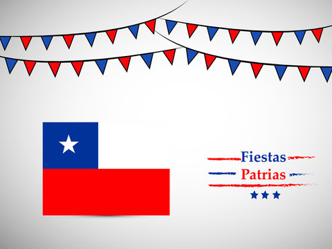 illustration of elements of Chile's National Independence Day Fiestas Patrias background