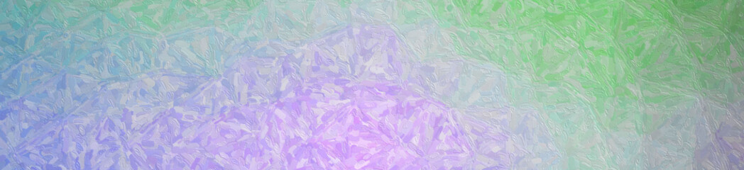 Abstract illustration of blue green purple Impasto with small brush strokes banner background, digitally generated.