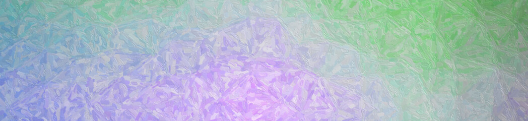 Abstract illustration of blue green purple Impasto with small brush strokes banner background, digitally generated.