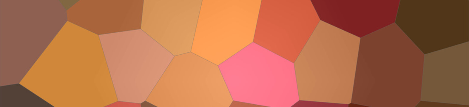 Illustration of brown and red bright Giant Hexagon banner background.