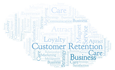 Customer Retention word cloud.